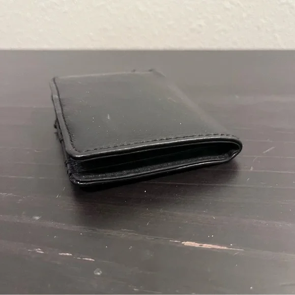 Unisex Black Bi-fold Wallet Faux Leather coin Purse multiple Card Holders + ID - Picture 11 of 15